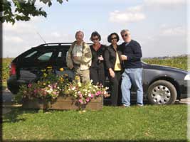 Us with the Skoda, a Czech car made by Audi