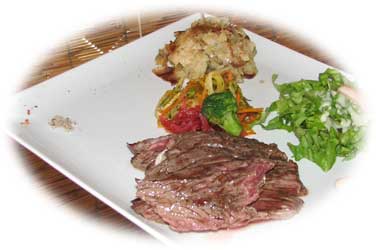 Flank steak at Kokomarina on Orient Beach
