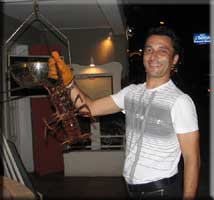 Amaury and a spiny lobster
