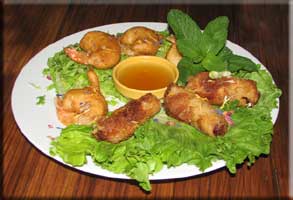 Spring rolls and shrimp tempura