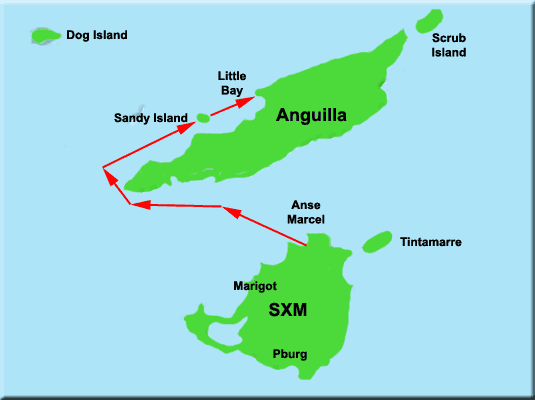 Map of SXM and Anguilla