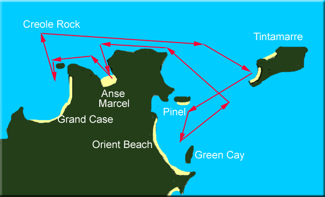 Map of St Martin Marine Park