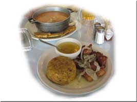 Chicken Asopao (top) and Pork Mofongo