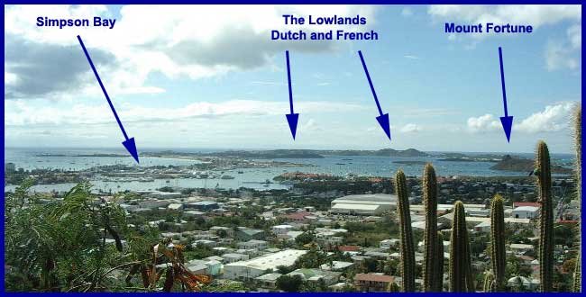 Panorama of Simpson Bay and the lagoon