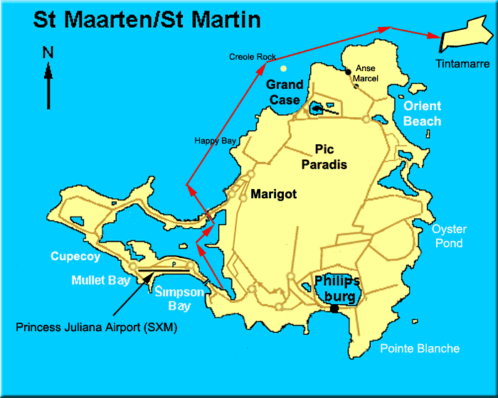 Map of St Martin