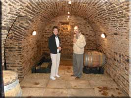 tasting in the wine cave