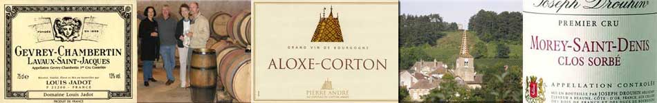 Burgundy strip, barrels in Echevronne celler, various labels, Aloxe-Corton