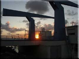 Sunset behind the bridge