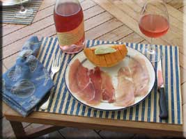 Guadeloupe melon with air-dried ham