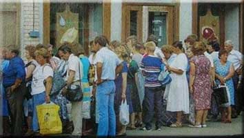 Long lines in Russia