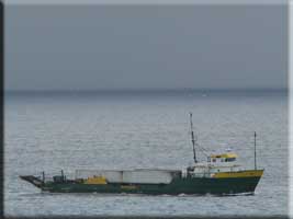 COntainer ship off Cupecoy Beach