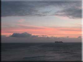 Cruiseship at sunset